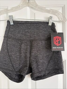Born Primitive Women's Charcoal Space-Dye High-Waist Training Shorts